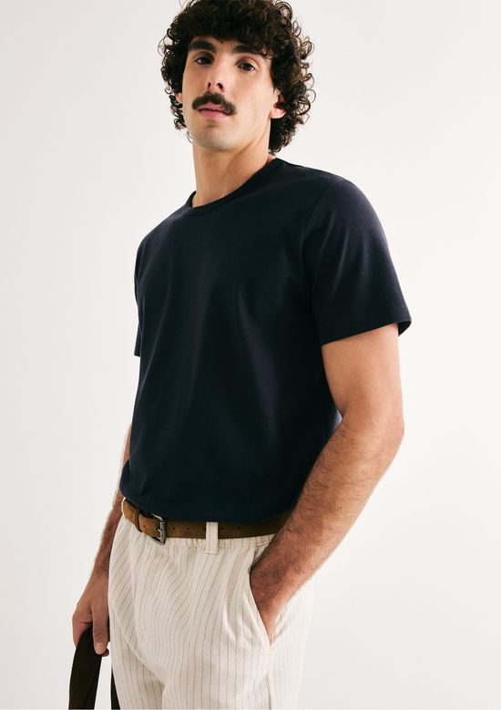 Foto do produto: Camiseta Básica Masculina Manga Curta Slim - Azul