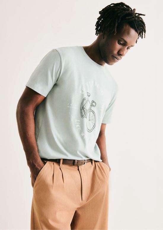 Foto do produto: Camiseta Masculina Manga Curta Com Estampa - Cinza