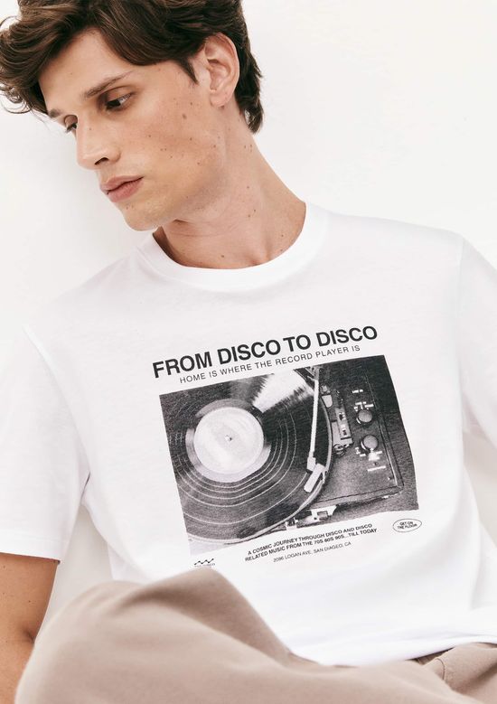 Foto do produto: Camiseta Masculina Manga Curta Com Estampa - Branco