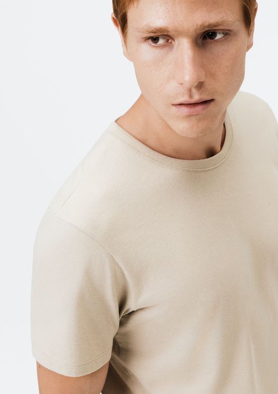 Foto do produto: Camiseta Básica Masculina Manga Curta Slim - Bege