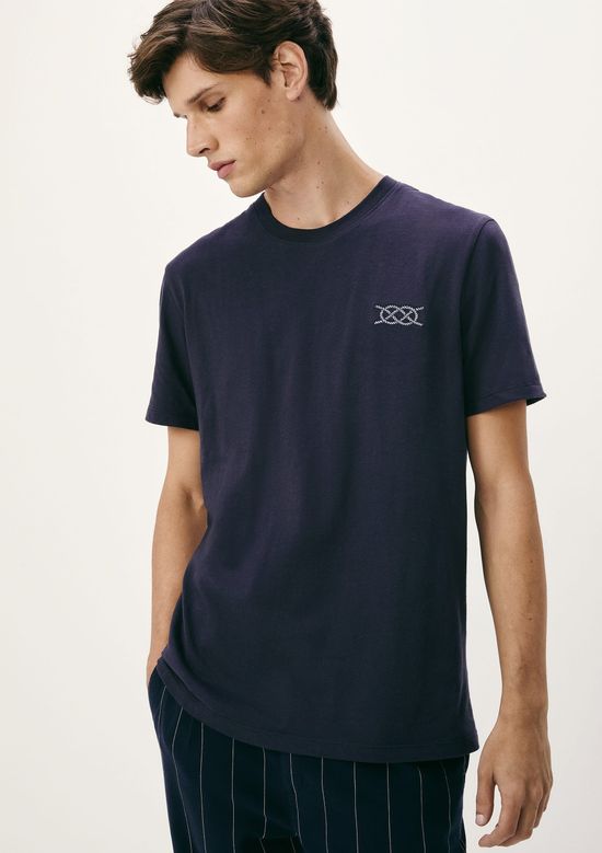 Foto do produto: Camiseta Masculina Manga Curta Com Estampa - Azul