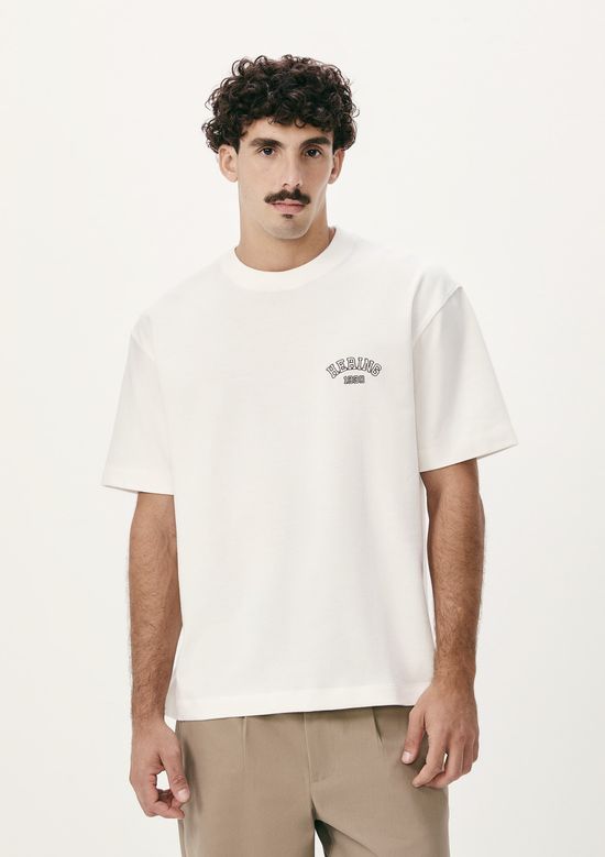 Foto do produto: Camiseta Masculina Relaxed Manga Curta Com Bordado - Off white