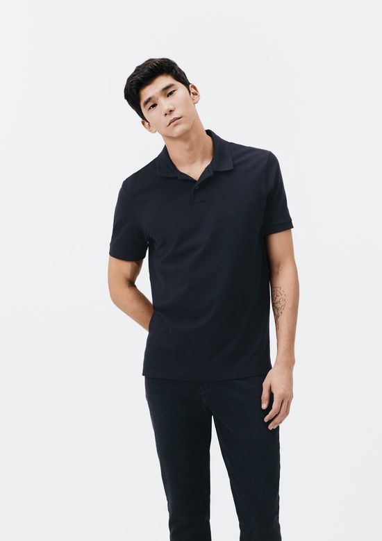Foto do produto: Camisa Polo Básica Masculina Manga Curta Em Piquet - Preto