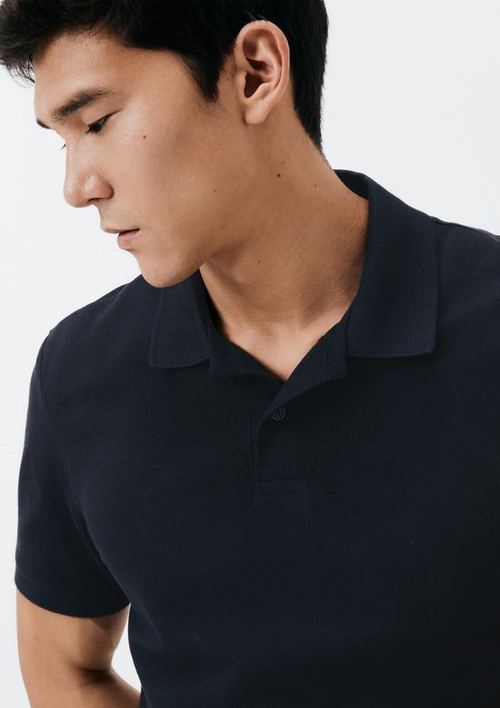 Foto do produto: Camisa Polo Básica Masculina Manga Curta Em Piquet - Preto