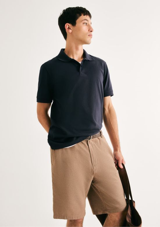 Foto do produto: Camisa Polo Básica Masculina Manga Curta Em Piquet - Cinza