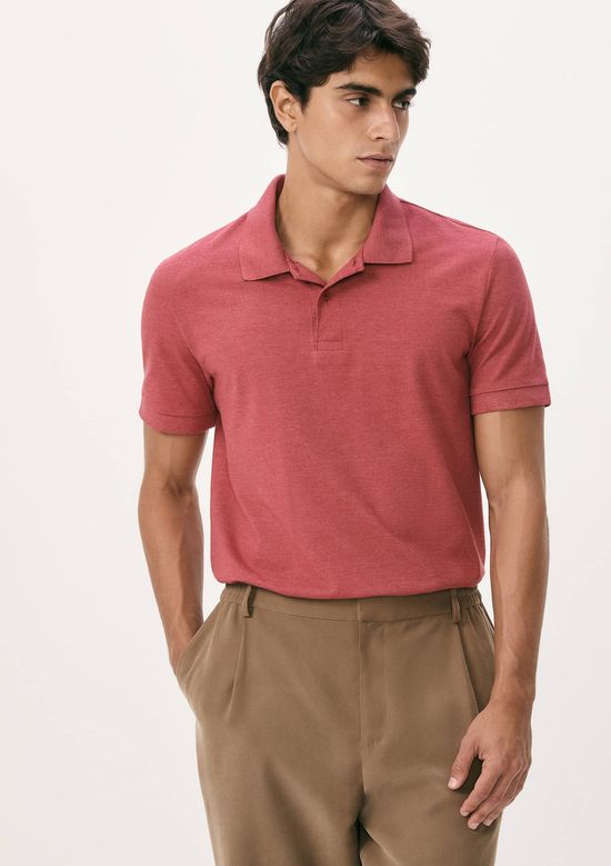 Foto do produto: Camisa Polo Básica Masculina Manga Curta Em Piquet - Vermelho
