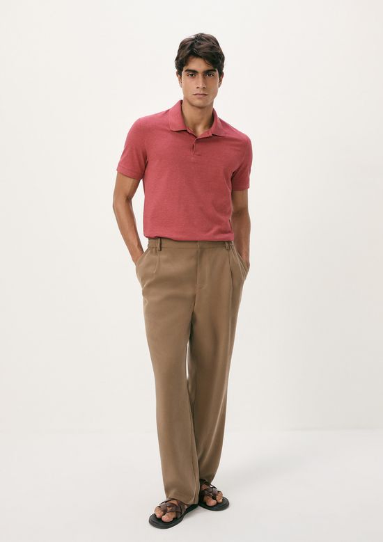 Foto do produto: Camisa Polo Básica Masculina Manga Curta Em Piquet - Vermelho