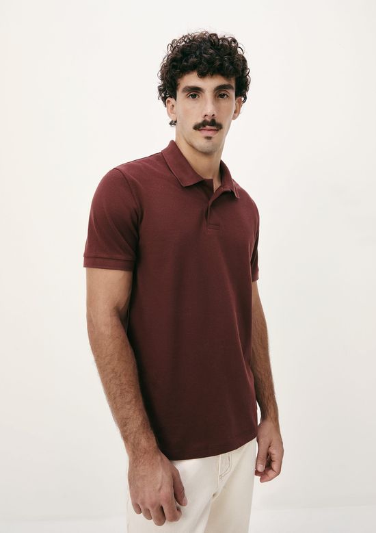 Foto do produto: Camisa Polo Básica Masculina Manga Curta Em Piquet - Marrom