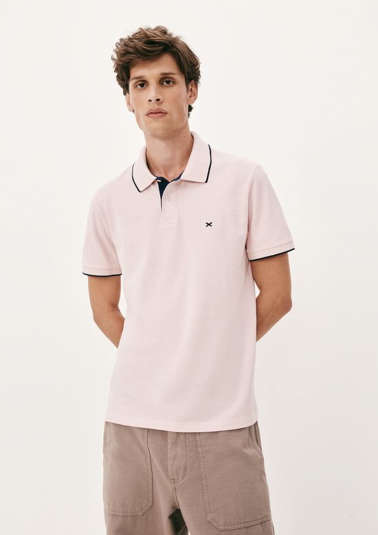 Foto do produto: Camisa Polo Básica Masculina Em Piquet Com Bordado - Rosa