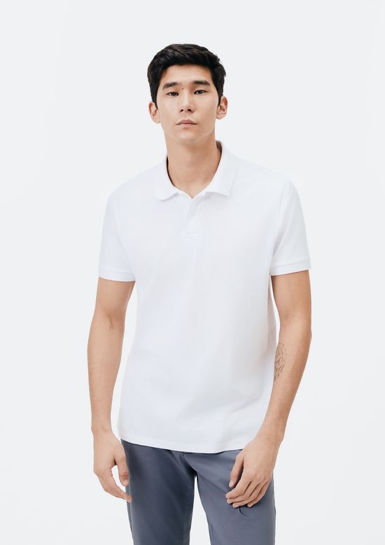 Foto do produto: Camisa Polo Básica Masculina Manga Curta Em Piquet - Branco