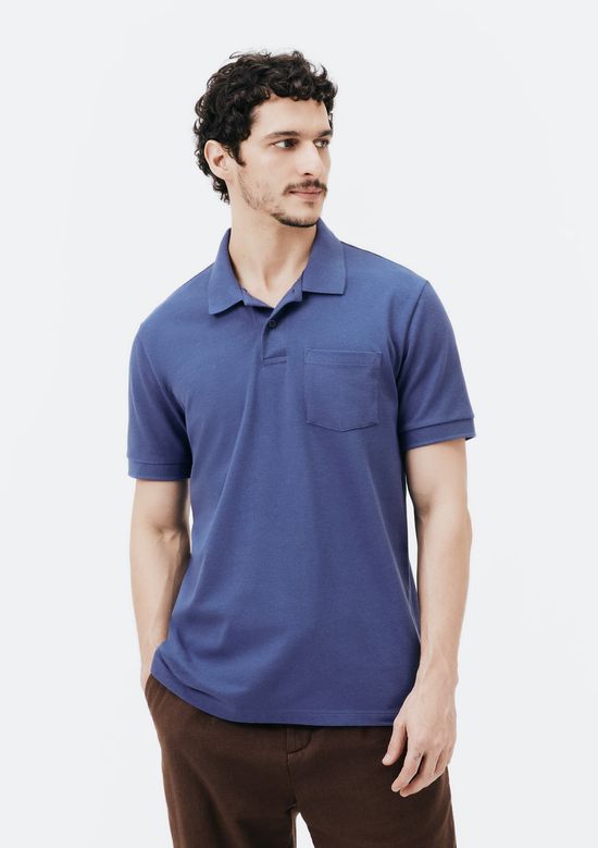 Foto do produto: Camisa Polo Básica Masculina Manga Curta - Azul