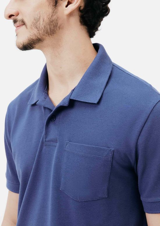 Foto do produto: Camisa Polo Básica Masculina Manga Curta - Azul