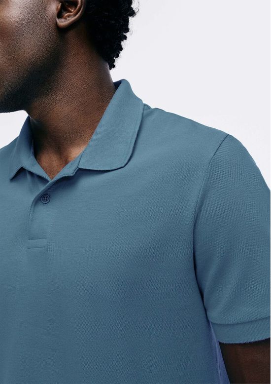 Foto do produto: Camisa Polo Básica Masculina Em Piquet - Azul
