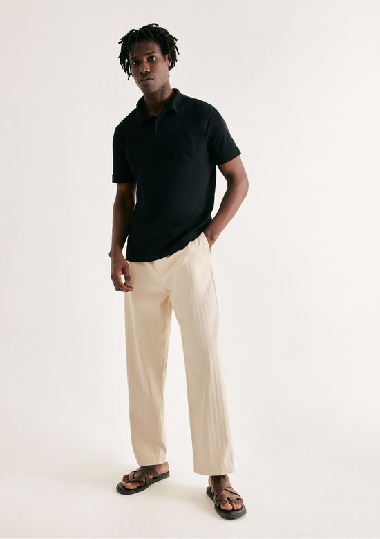 Foto do produto: Camisa Polo Básica Masculina Em Piquet Com Bolso - Preto