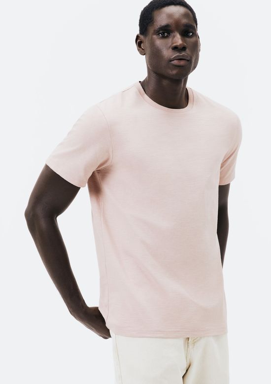 Foto do produto: Camiseta Masculina Comfort Em Malha Flamê - Rosa