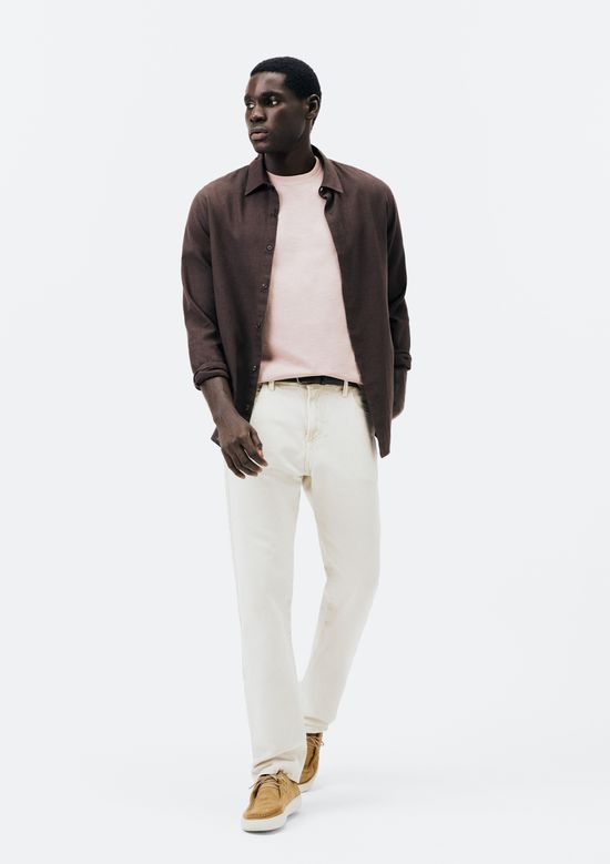 Foto do produto: Camiseta Masculina Comfort Em Malha Flamê - Rosa