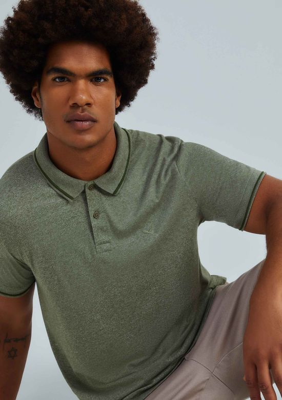 Foto do produto: Camisa Polo Básica Masculina Em Malha Texturizada - Verde