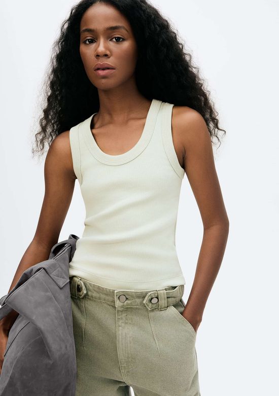 Foto do produto: Regata Feminina Canelada Decote U - Verde