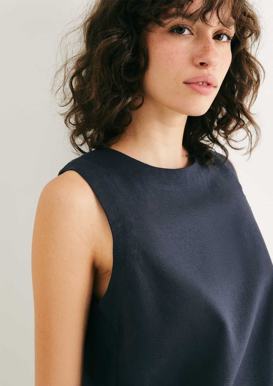 Foto do produto: Regata Feminina Com Linho - Azul