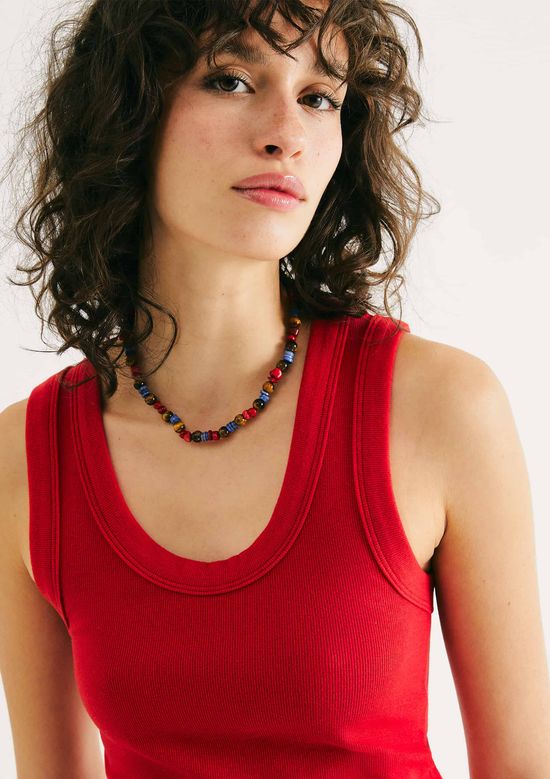 Foto do produto: Regata Feminina Canelada Decote U - Vermelho