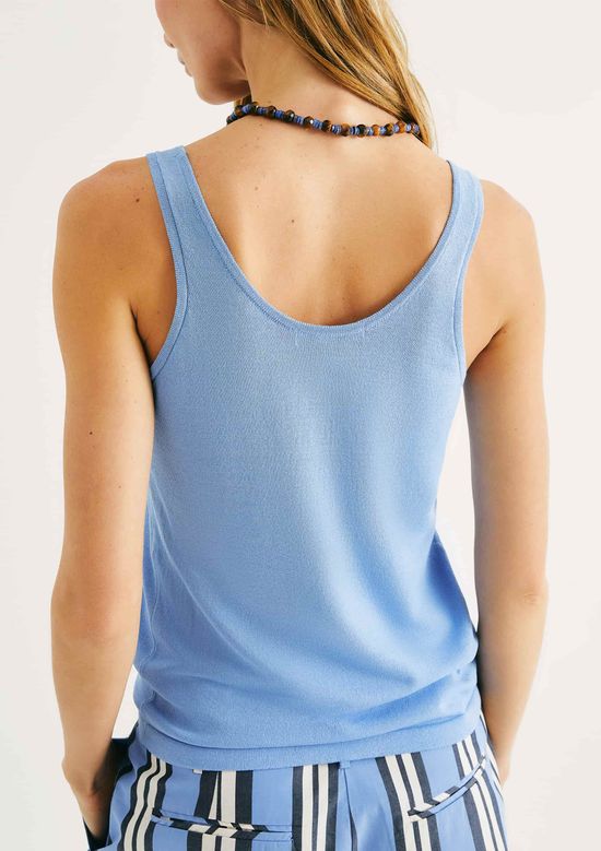 Foto do produto: Regata Feminina Em Tricô Leve - Azul