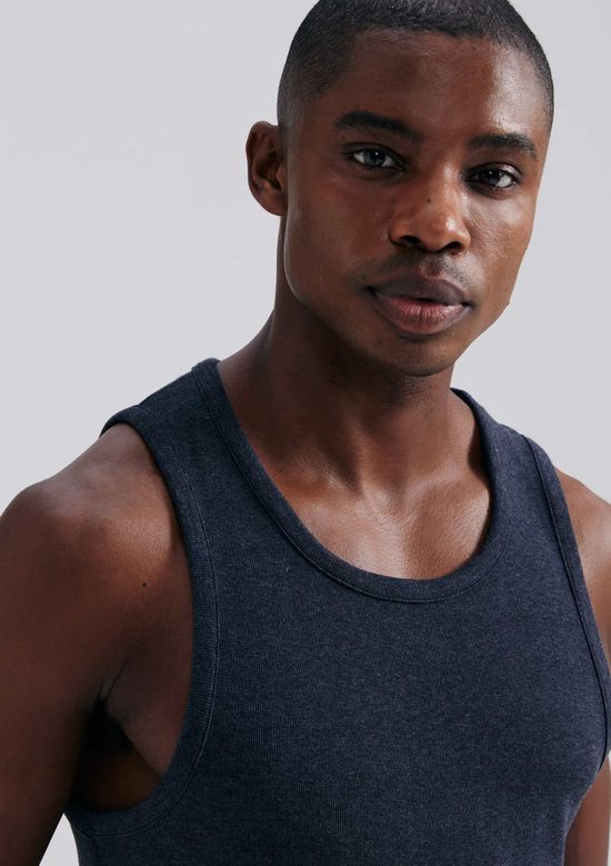 Foto do produto: Regata Masculina Regular Em Ribana Canelada - Cinza