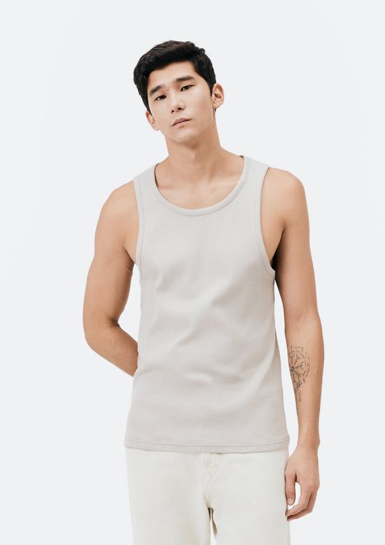 Foto do produto: Regata Masculina Regular Em Ribana Canelada - Cinza