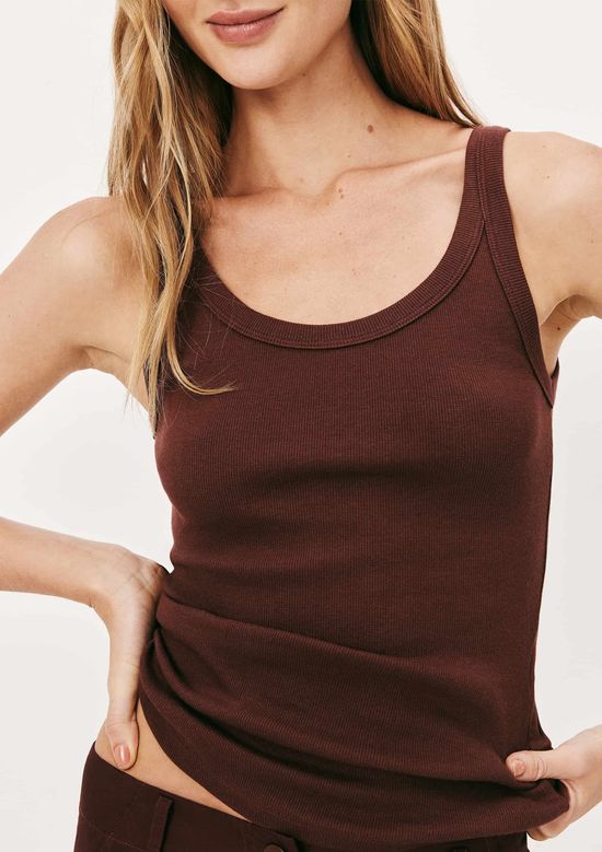 Foto do produto: Regata Básica Feminina Slim Rib - Vinho