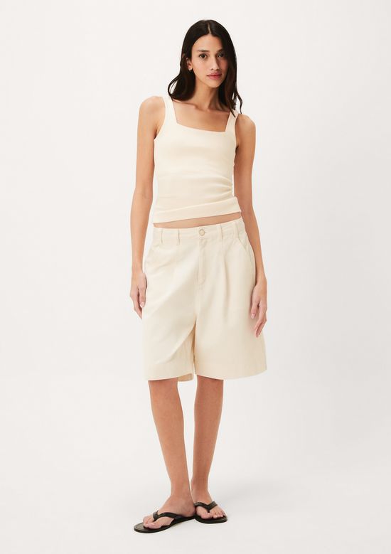 Foto do produto: Regata Feminina Decote Quadrado Em Malha Premium - Creme