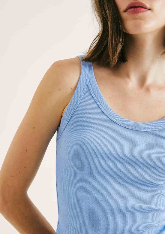 Foto do produto: Regata Básica Feminina Slim Rib - Azul