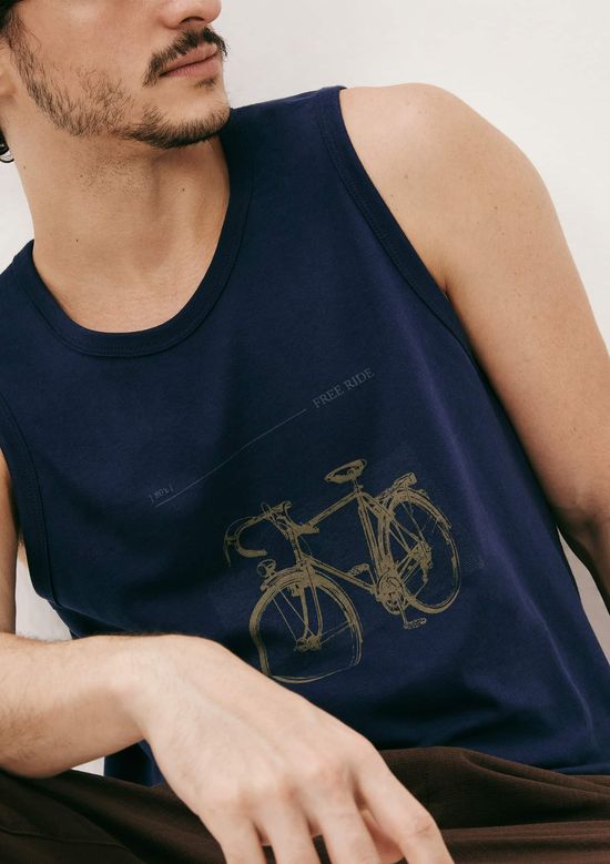 Foto do produto: Regata Básica Masculina Regular Com Estampa - Azul