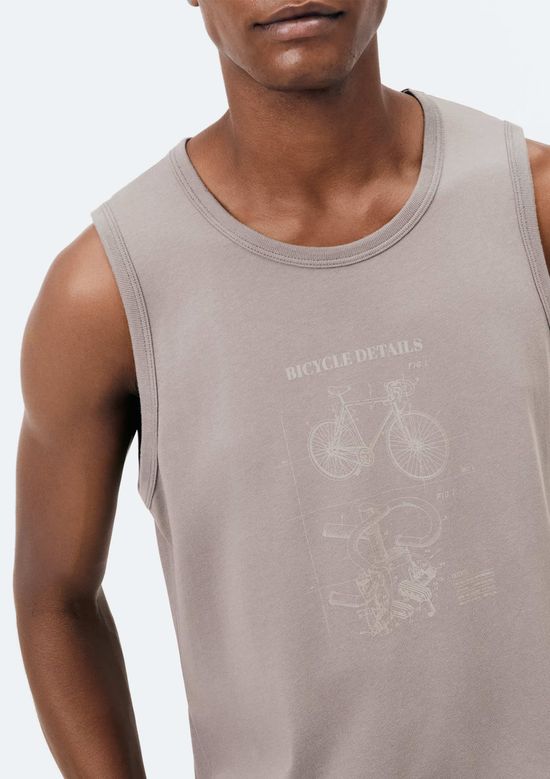 Foto do produto: Regata Básica Masculina Regular Com Estampa - Bege