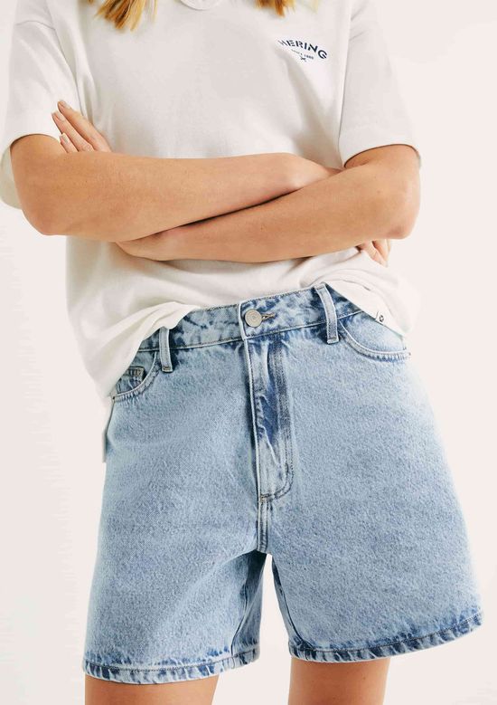 Foto do produto: Shorts Jeans Feminino Cintura Alta - Azul