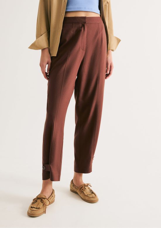 Foto do produto: Calça Feminina Em Alfaiataria Com Linho - Marrom