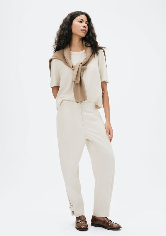 Foto do produto: Calça Feminina Em Alfaiataria Com Linho - Off white