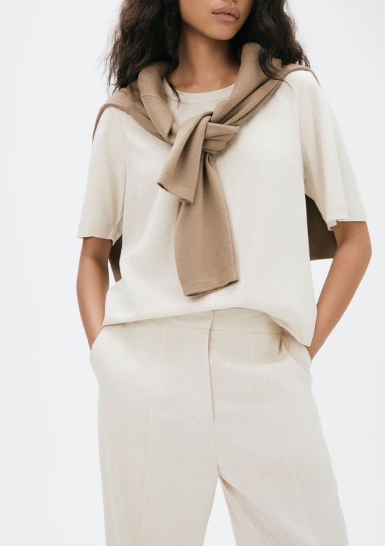 Foto do produto: Calça Feminina Em Alfaiataria Com Linho - Off white