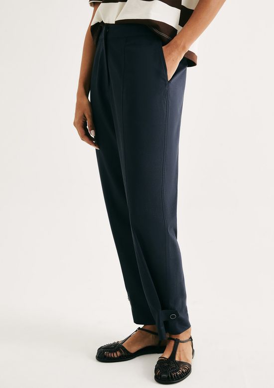 Foto do produto: Calça Feminina Em Alfaiataria Com Linho - Azul