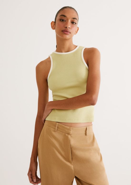 Foto do produto: Regata Feminina Friso Contrastante - Verde