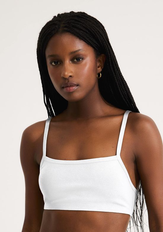 Foto do produto: Top Alças Finas Com Elastano - Branco