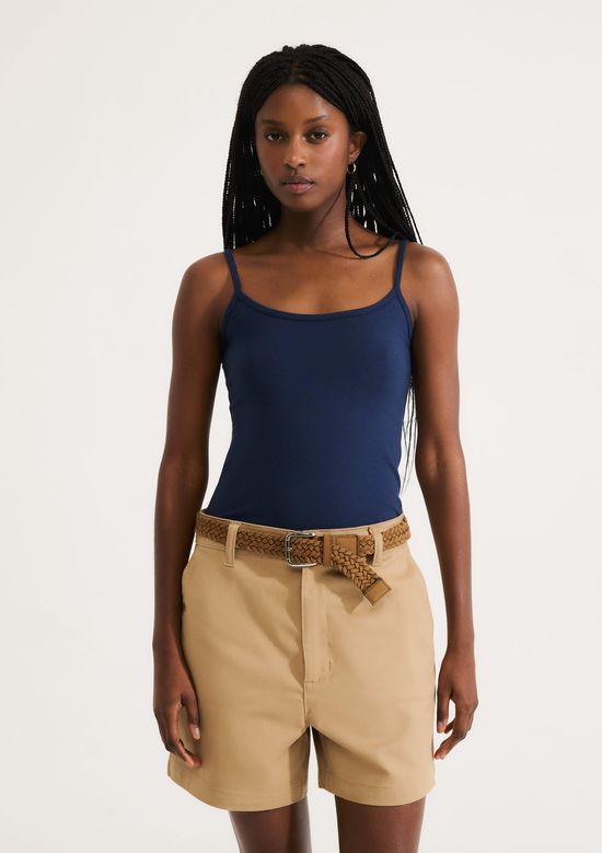 Foto do produto: Regata Feminina Alças Finas Com Elastano - Azul