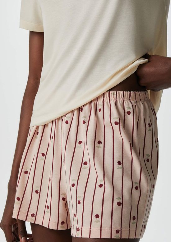 Foto do produto: Pijama Curto Feminino Estampado - Creme
