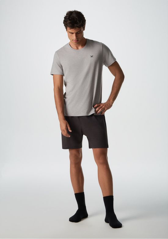 Foto do produto: Pijama Curto Masculino Com Bordado - Cinza