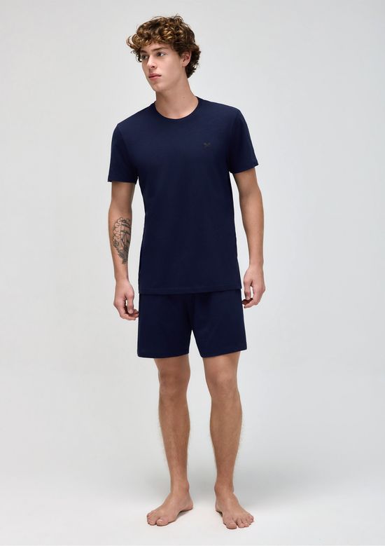 Foto do produto: Pijama Curto Masculino Com Estampa Peixinho - Azul