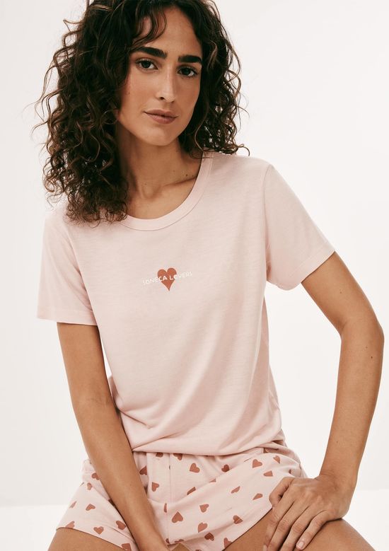 Foto do produto: Pijama Curto Feminino Estampado - Rosa