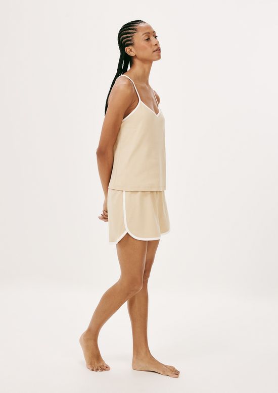 Foto do produto: Pijama Feminino Curto Em Algodão - Bege