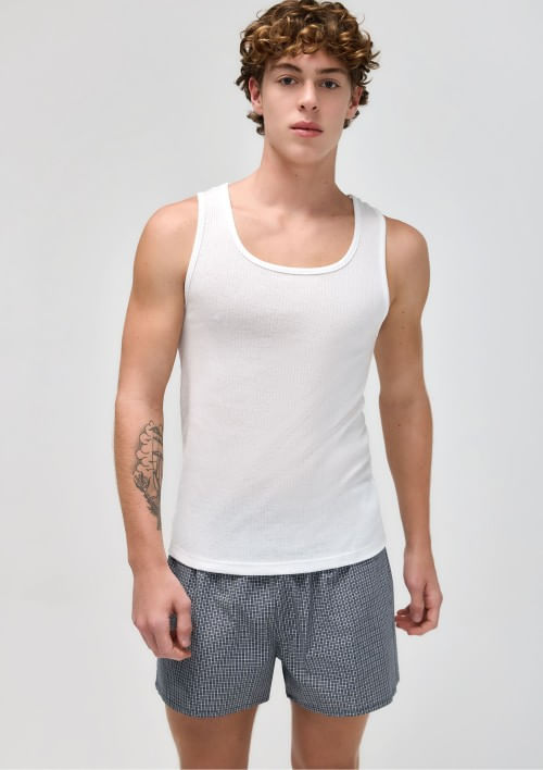 Foto do produto: Pijama Curto Masculino Com Samba Canção - Azul