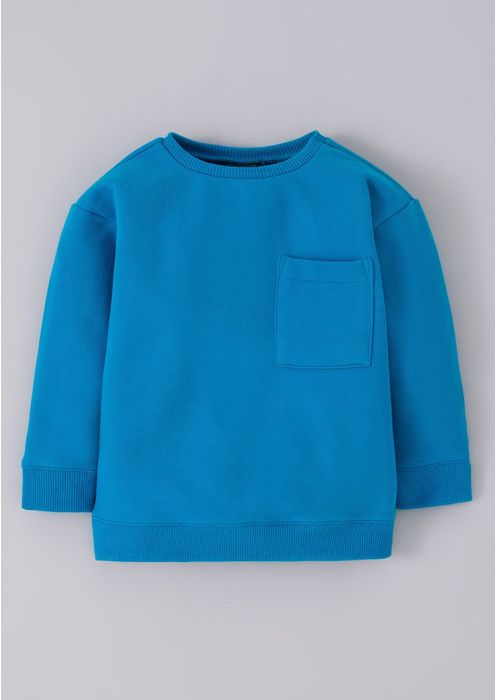Blusão Básico Infantil Menino Em Moletom Toddler - Azul