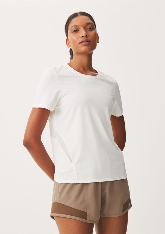 Foto do produto: Camiseta Esportiva Feminina Básica Com Tule - Off white