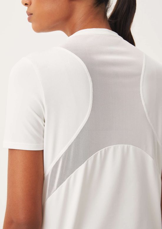 Foto do produto: Camiseta Esportiva Feminina Básica Com Tule - Off white