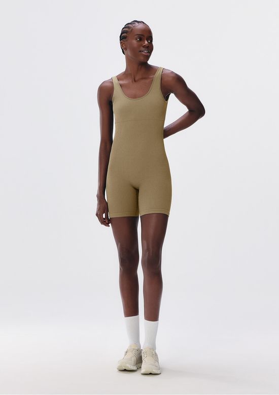 Foto do produto: Macaquinho Esportivo Canelado Sem Costura - Bege